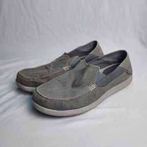 Crocs Mens Size 13 Grey Canvas Slip On Casual Shoes Lightweight Comfort